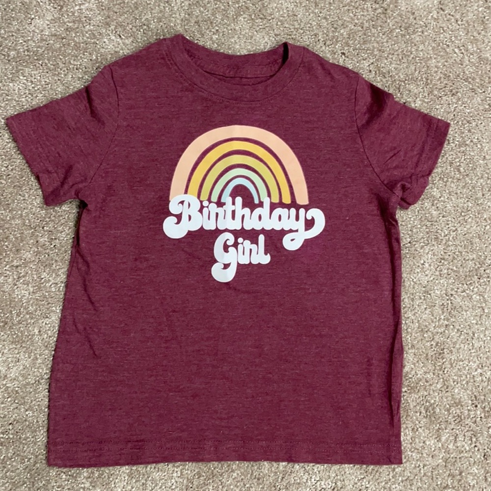 🌈 Retro Rainbow Birthday Girl Tee size 4T 🌈